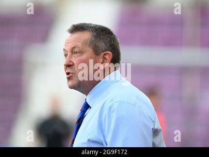 Tynecastle Park .Edinburgh.Schottland.Großbritannien. 25. Juli 21 Hearts vs Inverness CT Premier Sports Cup Billy Dodds, Inverness CT Manager. Stockfoto