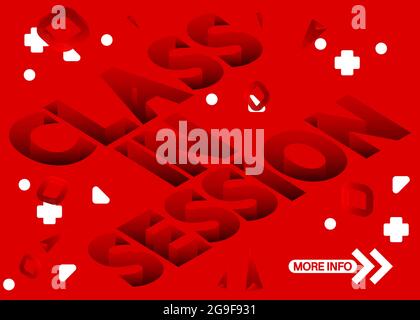 Klasse in Session-Text. Online-Unterricht für Schüler oder Studenten. Abstrakte pädagogische Botschaft. Stock Vektor