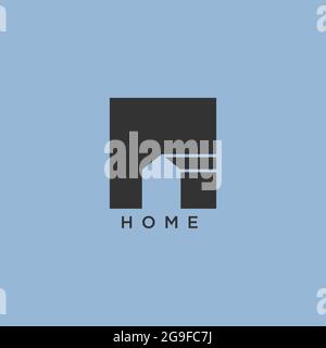 Großes Symbol für einfache moderne Haus-Home-Logo-Design-Vektor-Illustrationen Stock Vektor