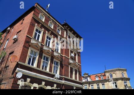 Kedzierzyn-Kozle, Stadt in Polen. Blick auf die Altstadt von Kozle. Stockfoto