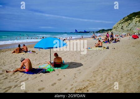 Frankreich, Pyrénées-Atlantiques (64), Baskenland, Bidart, Strand Erretegia Stockfoto