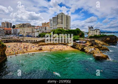 Frankreich, Pyrénées-Atlantiques (64), Baskenland, Biarritz, der Strand von Port Vieux Stockfoto