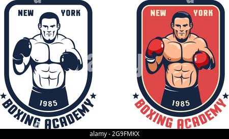 Retro-Abzeichen für Boxing Gym Stock Vektor
