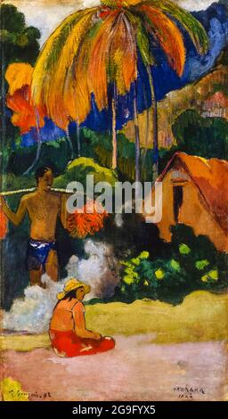 Paul Gauguin, Landschaft in Tahiti, (Mahana Maà), Malerei, 1892 Stockfoto