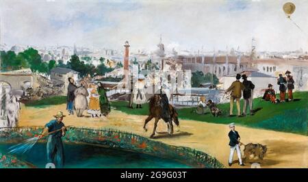 Ansicht der Ausstellung Universelle 1867 in Paris, Frankreich, Gemälde von Edouard Manet, 1867 Stockfoto