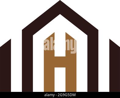 Buchstabe H Home Logo Symbol flach Konzept Vektor-Design Stock Vektor