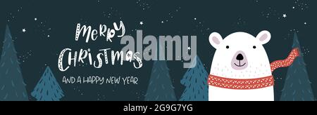 Niedliches handgezeichnetes Weihnachtsdesign, schöner Doodle-Text Frohe Weihnachten großartig für Banner, Tapeten, Cover, Einladungen, - Vektor-Design Stock Vektor