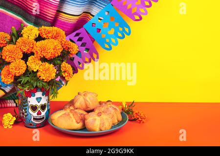 Tag der Toten, Dia De Los Muertos, Hintergrund Stockfoto