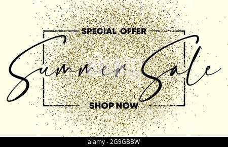 Sonderangebot Sommerangebot Text zur Gliiter Gold-Textur. Designelement. Für Unternehmen, Marketing und Werbung. Vektor auf isoliertem Hintergrund. EP Stock Vektor