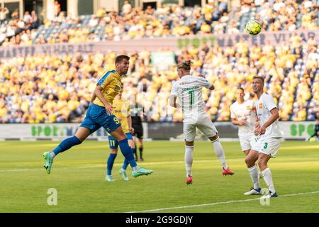 Broendby, Dänemark. Juli 2021. Andrija Pavlovic (9) aus Broendby, WENN er während des 3F-Superliga-Spiels zwischen Broendby IF und Viborg FF im Broendby-Stadion in Broendby gesehen wurde. (Foto: Gonzales Photo/Alamy Live News Stockfoto