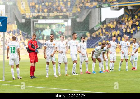 Broendby, Dänemark. Juli 2021. Die Spieler von Viborg FF gesehen vor dem 3F Superliga-Spiel zwischen Broendby IF und Viborg FF im Broendby Stadion in Broendby. (Foto: Gonzales Photo/Alamy Live News Stockfoto