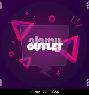 Auslass. Sprechblasenbanner mit Auslauftext. Glassmorphismus-Stil. Für Unternehmen, Marketing und Werbung. Vektor auf isoliertem Hintergrund. EPS 10. Stock Vektor