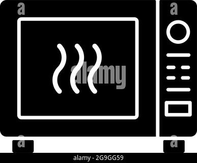 Schwarzes Glyphensymbol in der Mikrowelle Stock Vektor