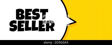 Bestseller. Sprechblasenbanner mit Bestsellertext. Lautsprecher. Für Unternehmen, Marketing und Werbung. Vektor auf isoliertem Hintergrund. EPS 10. Stock Vektor