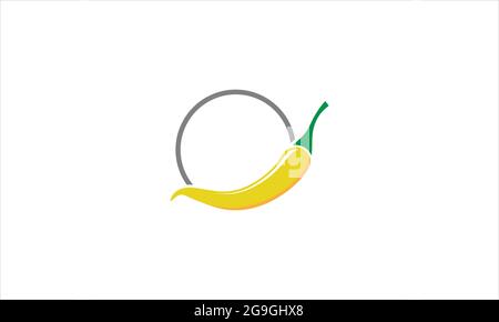 Gelber Pfeffer Chili im Kreis Symbol Vektor Symbol Illustration Stock Vektor
