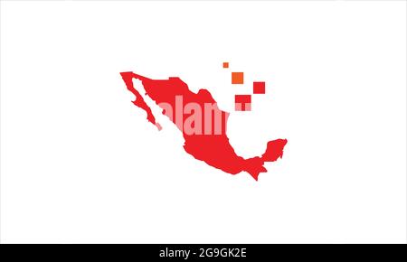 Rot mexikanische Land Karte Symbol Logo Design Illustration Stock Vektor