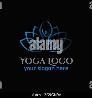 Lotus Yoga mit Liebe Frauen Logo Vector Design exklusive Design-Inspiration Stock Vektor