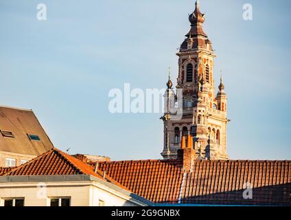 Handelsturm Beffroi de la Chambre in Lille Stockfoto