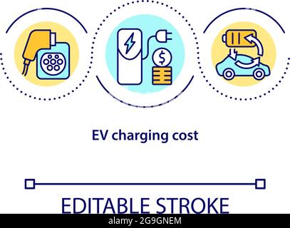 Symbol für EV-Ladekosten-Konzept. Stock Vektor