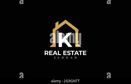 Alphabet K Immobilien Monogramm Vektor Logo Design, Buchstabe K Haus Icon Vorlage Stock Vektor