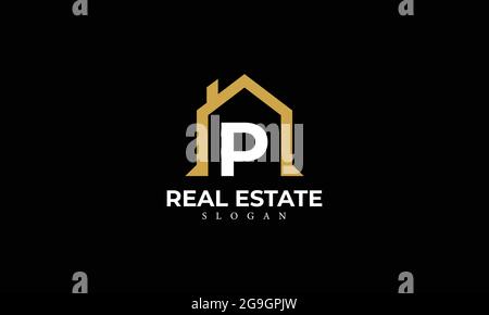 Alphabet P Real Estate Monogram Vektor Logo Design, Buchstabe P Haus Icon Vorlage Stock Vektor