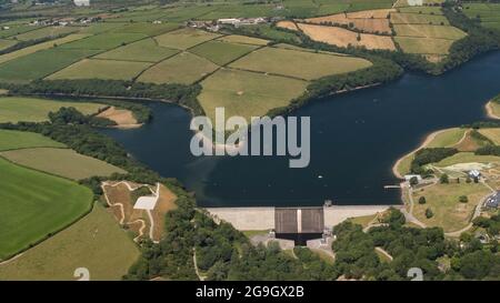 Luftaufnahme des Stausees Llys-y-Fran, Pembrokeshire, Wales Stockfoto