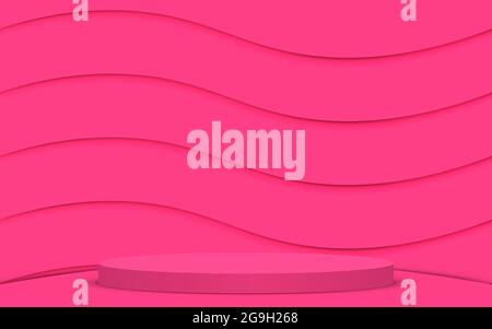 Rosa Vitrine Podium im rosa Raum Stock Vektor