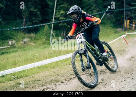 GERMANN Charlotte während des iXS European Downhill Cup, Mountain Bike Cycling Event am 25. Juli 2021 in Pila, Italien - Foto Olly Bowman / DPPI Stockfoto