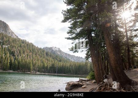 Der McLeod Lake ist einer der vielen Seen rund um die Stadt Mammoth Lakes in Mono County, CA, USA. Stockfoto