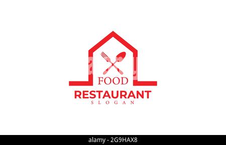 Restaurant Monogram Vektor Logo Vorlage, Essen Logo mit Löffel und Gabel-Symbol Stock Vektor