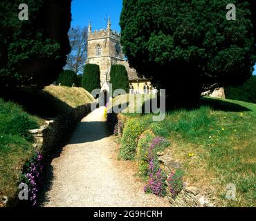 St. Peter's Church, Upper Slaughter, Cotswolds, Gloucestershire. Stockfoto