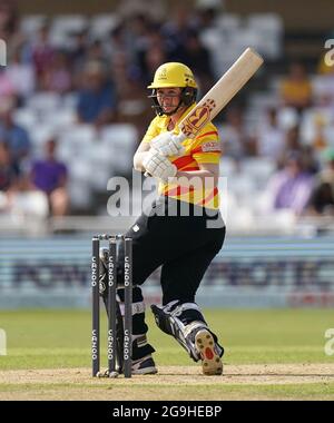 Sammy-Jo Johnson von Trent Rockets während des Spiels der Hundert Frauen in Trent Bridge, Nottingham. Bilddatum: Montag, 26. Juli 2021. Stockfoto