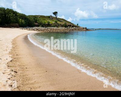 Pelistry Bay, St. Mary's, Isles of Scilly, Cornwall, England, VEREINIGTES KÖNIGREICH. Stockfoto