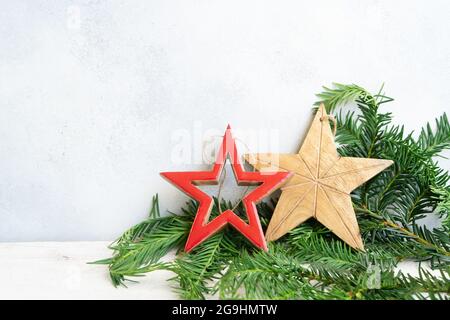 Rustikaler weihnachtlicher Lifestyle Stockfoto