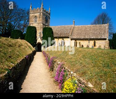 St. Peter's Church, Upper Slaughter, Cotswolds, Gloucestershire. Stockfoto