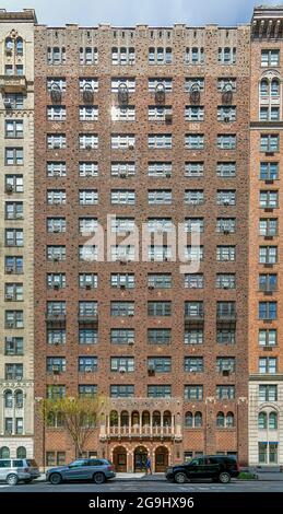 Die 37 West 72nd Street hat eine markante Fassade. Stockfoto