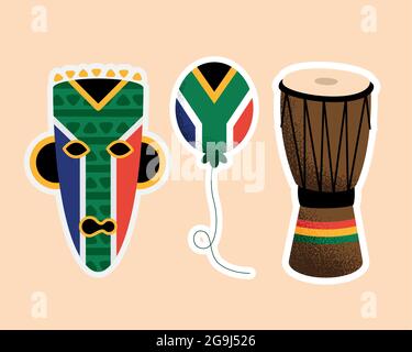 Drei Symbole für den traditionellen Tag Stock Vektor