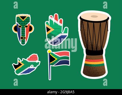 Heritage Day Set fünf Symbole Stock Vektor