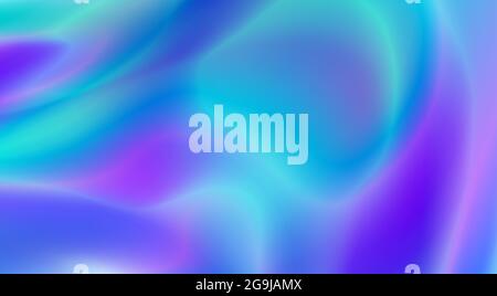 Glossiness. Abstrakter blauer, violetter und türkisfarbener Hintergrund mit Neonfarben-Farbverlauf. Schöne Rastergrafik Tapete Stockfoto
