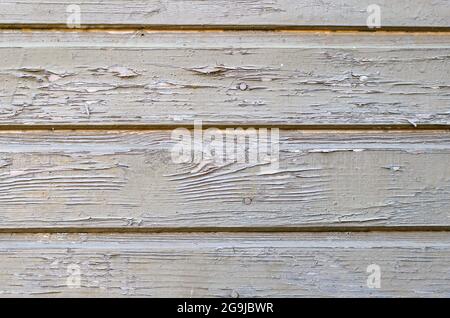 Alte Holz gemalt hellblau rustikalen Hintergrund, Farbe blättert ab Stockfoto
