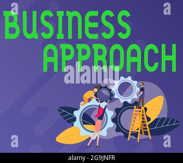 Textschild mit Business Approach. Business Showcase langfristiger Aktionsplan zur Erreichung eines Zielziels Abstract Helfen beim Aufbau der Gemeinschaft Stockfoto