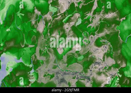 Abstrakte Malerei in Acryl - grüner Fokus Stockfoto