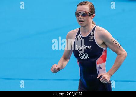 Tokio, Japan. Juli 2021. TOKIO, JAPAN - 27. JULI: Georgia Taylor-Brown aus Großbritannien tritt während der Olympischen Spiele 2020 im Odaiba Marine Park am 27. Juli 2021 in Tokio, Japan, gegen Frauen an (Foto: Pim Waslander/Orange Picles) NOCNSF Credit: Orange Pics BV/Alamy Live News Stockfoto