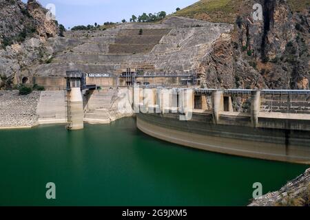 Diga Rosamarina Damm, Caccamo, Sizilien, Italien Stockfoto