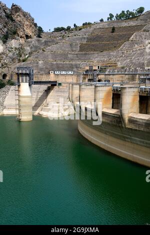 Diga Rosamarina Damm, Caccamo, Sizilien, Italien Stockfoto