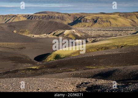 Laki Crater oder Lakagigar, Crater Series, Highlands, Südisland, Suourland, Island Stockfoto