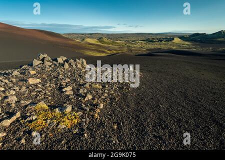 Laki Crater oder Lakagigar, Crater Series, Highlands, Südisland, Suourland, Island Stockfoto