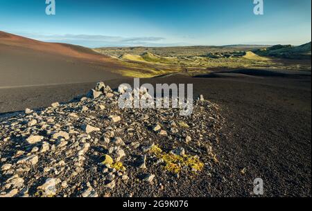 Laki Crater oder Lakagigar, Crater Series, Highlands, Südisland, Suourland, Island Stockfoto