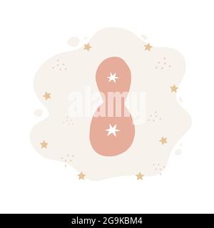 Nummer acht im Boho-Stil. Niedliches Doodle-Element für Geburtstagskarte Vorlage. Skandinavische Vektorgrafik Stock Vektor
