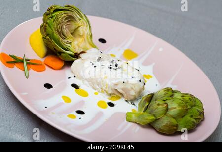 Provenzalisches Rezept für Seehecht Stockfoto